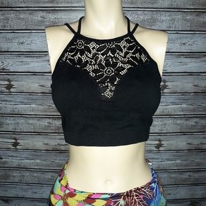 Black peekaboo bralette